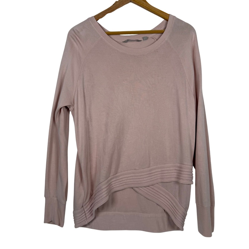 Athleta Serenity Criss Cross Sweatshirt‎ Pink Modal Pullover Top Large RN 54023